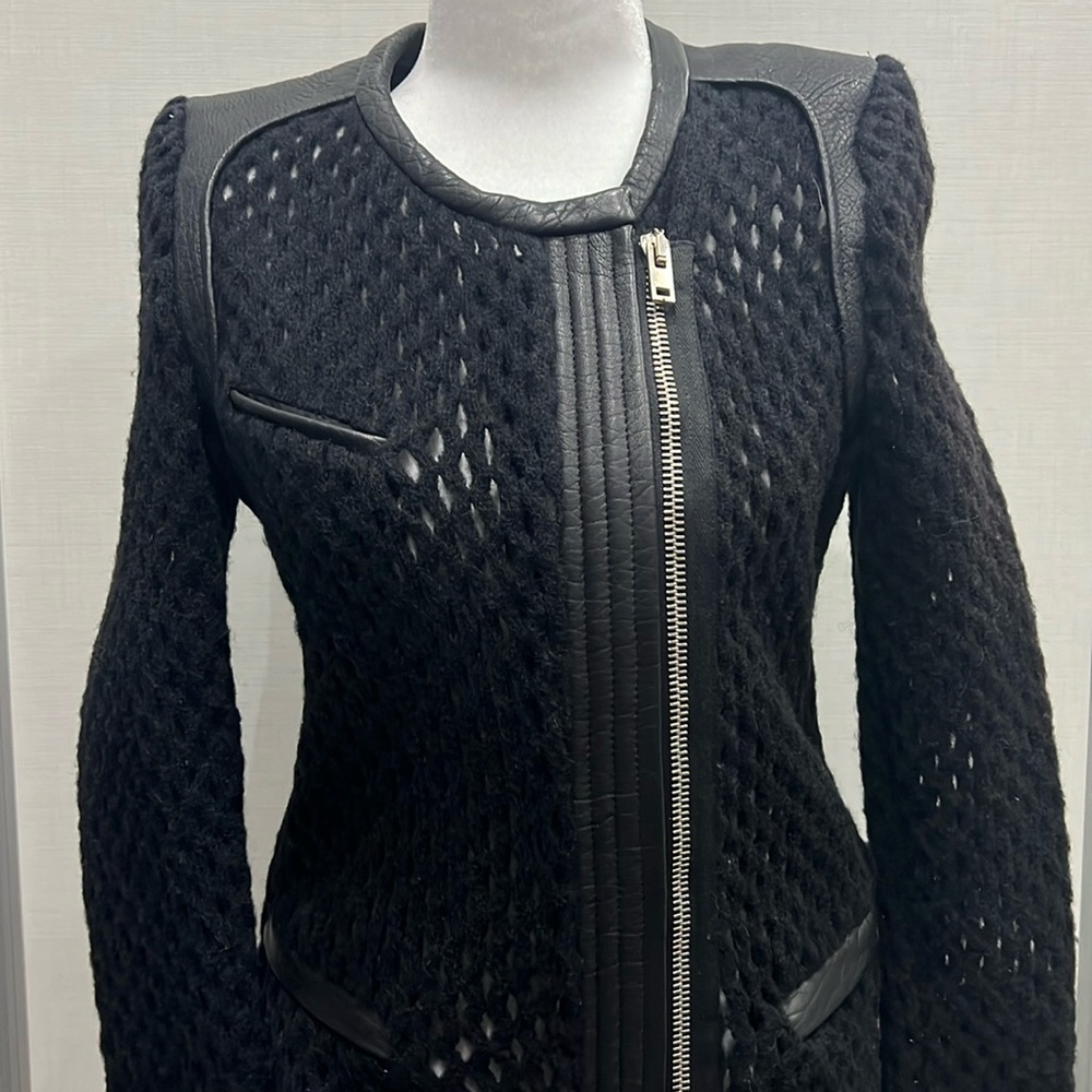 IRO leather and wool jacket